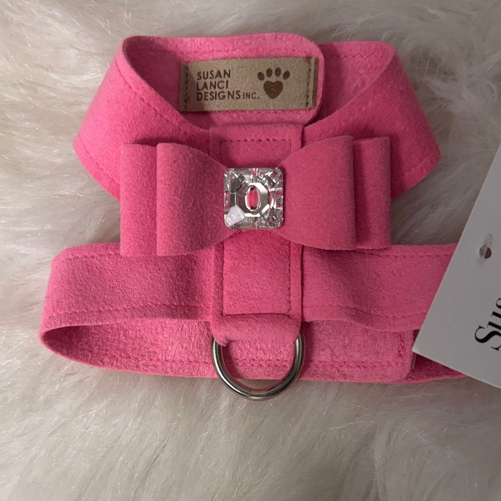 Susan Lanci Pink Tinkie Dog Harness with Bow